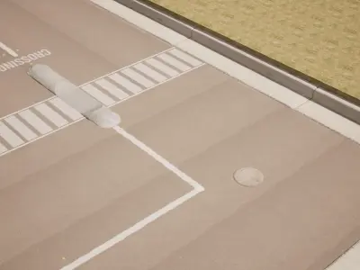 Realistic Road Pack Low-poly 3D model