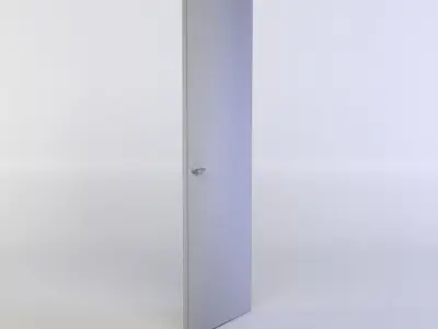 Door wooden with ornate design Low-poly 3D model