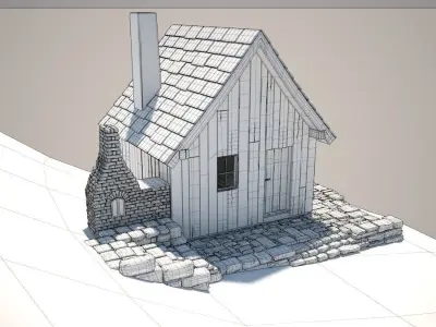 Cartoon Cottage 3D model purchase