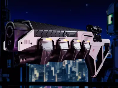 Sci-Fi Railgun 3D model