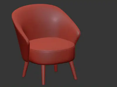 LOUNGE CHAIR WALDO ANTHRACITE 3D model