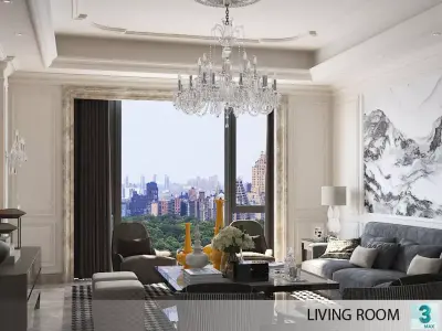 Living Room 3D Model 3D model buy