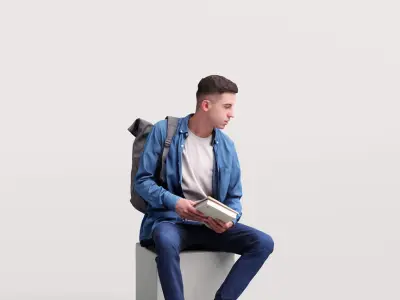 Humano 12- Collection 2203 - SITTING PEOPLE - 12 x 3D models  3D model