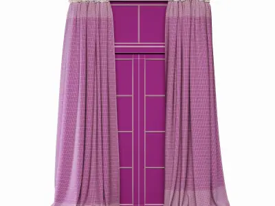 Linen curtains 3D model