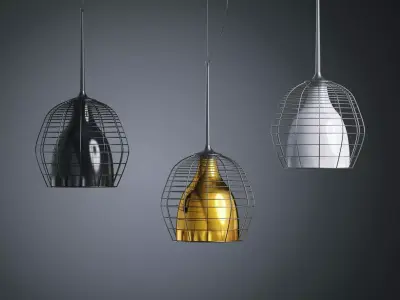 Cage suspension lamp 3D model