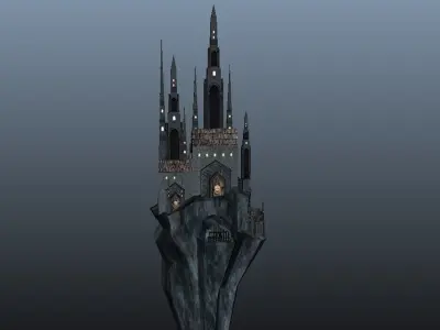 Dracula s Castle Low-poly 3D model