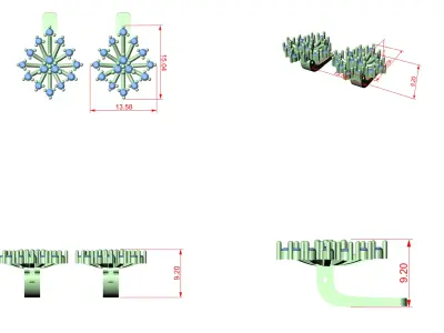 Diamond Earrings  3D print model