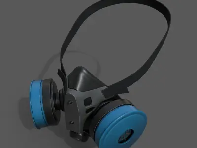 Gas mask helmet 3d model military combat fantasy cyborg  Low-poly 3D model