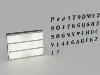 Lightbox light box that says you make me happy 3D model