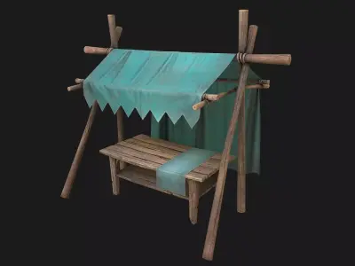 Tent Market Low-poly 3D model