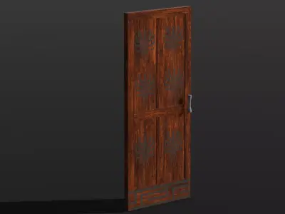 Wooden Door 3D Model  Low-poly 3D model