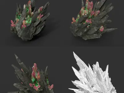 Spiky Mine Rock Mineral 220630 - Ultra HD 16K Textures Low-poly 3D model