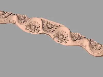 Door decorative flower 3D STL model used for CNC router E018 3D model