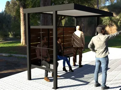 Parada de autobus 3D model