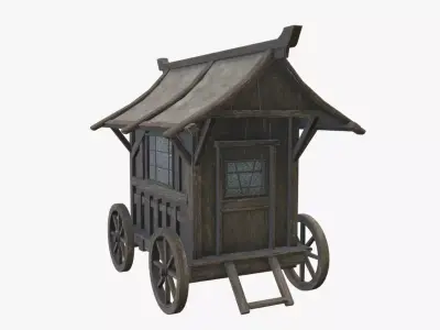 Medieval Cart V07 Low-poly 3D model