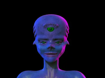 Alien bust stl 3d printable 3D print model