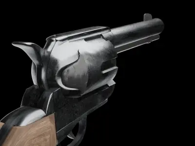 Revolver Low-poly 3D model