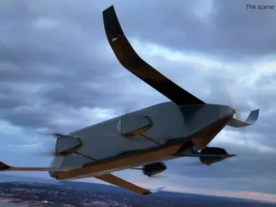  Long Range Transport UAV with VTOL Black 