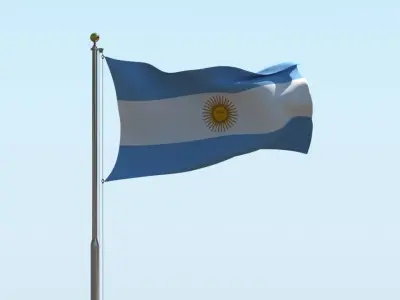 Animated Argentina Flag  3D model
