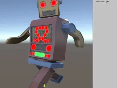 Mr Robot Low Poly PBR painted rigged Low-poly 3D model