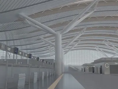 Airport hall 3D model