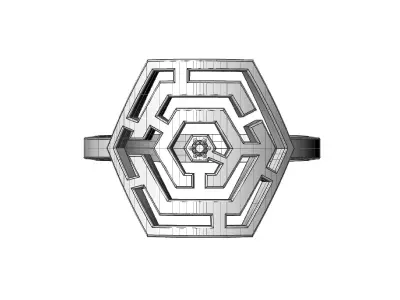Ring maze for CNC or 3D print model
