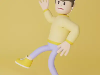 3D Cartoon Character For Website Includes Lighting Setup 3D model