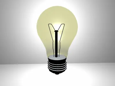 Low-poly Incandescent Lightbulb Low-poly 3D model