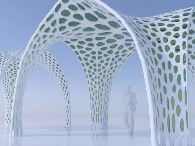 Futuristic pergola stand 3D model