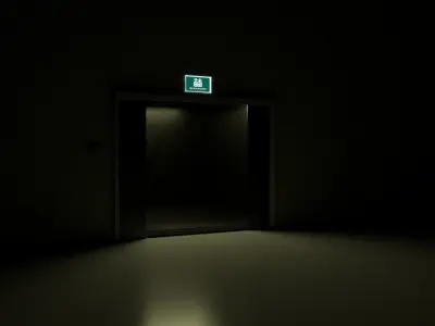Elevator sign Low-poly 3D model
