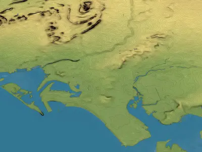 Karachi - Topography Terrain Low-poly 3D model