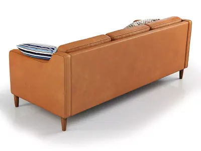 Hamilton tan leather sofa 3D model
