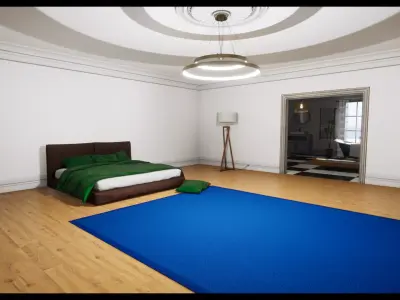 Modular Modern Apartment and Props Low-poly 3D model