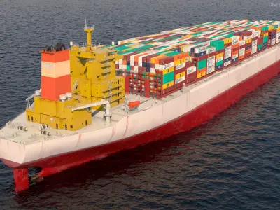  Cargo Ship Loaded with Containers 