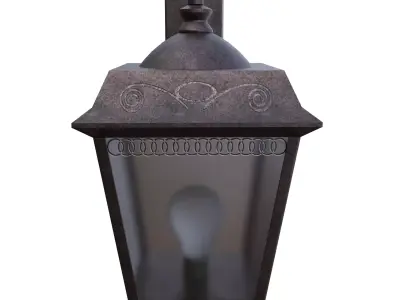 Outdoor Wall Lantern PBR All Quads Blender Low Poly Low-poly 3D model