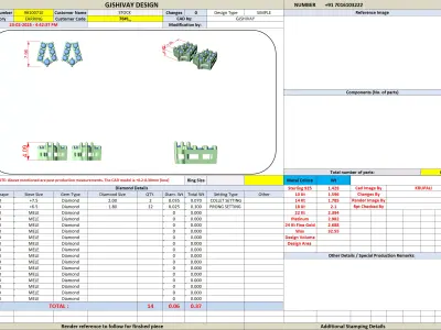 Luxury Architectural Diamond Stud Earrings 3D Model STL CAD 3D print model