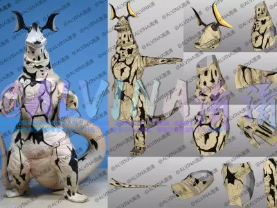 Ultraman kaiju Eleking - DIY Cosplay Pepakura Foam Template Low-poly 3D model