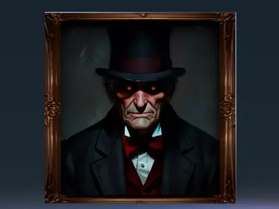 Stylized Halloween Props - Creepy Painting  Low-poly 3D model