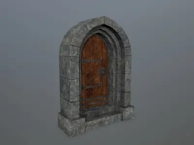 Medieval Door Low-poly 3D model