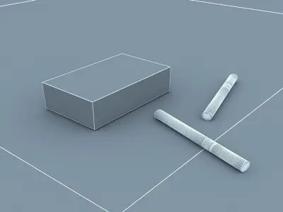 Marlboro Box and Cigarettes Free 3D model