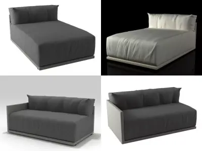 Toffee collection different sofas and chairs 3D model