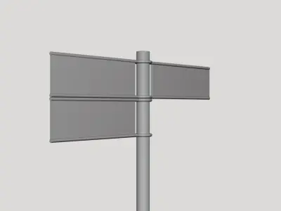 Basic Street Direction Sign - Geometry Only No Textures 3D model