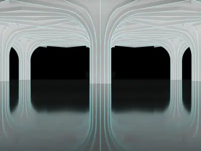 Futuristic Parametric Architecture - Webbed Shade Structure 3D model