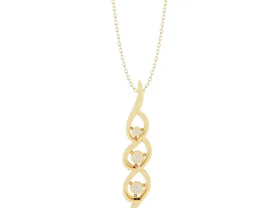 Elegant Diamond Twist Pendant Necklace CAD Design 3DM STL 3D print model