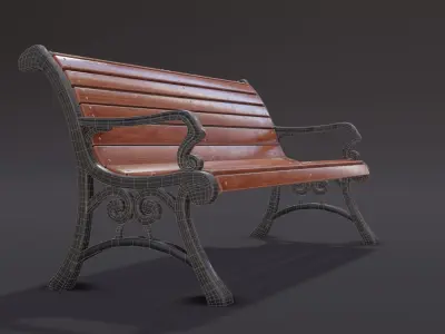 Park Bench Model 1 Low-poly 3D model