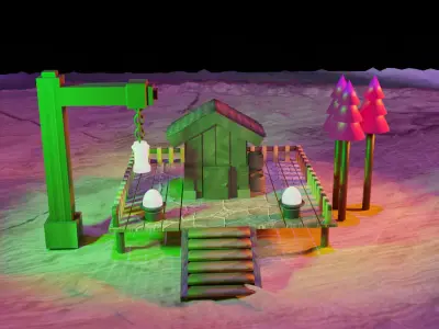 beach house dream house FREE FOR ALL Free low-poly 3D model