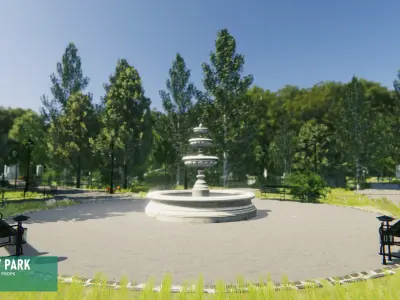 City park - exterior props 3D model