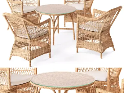 Charlot Chair and Victoria Table 3D model