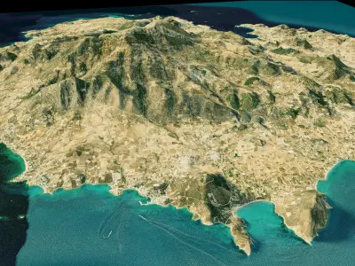 Paros island full 3d model terrain 3D model