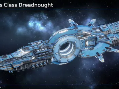 Spaceship Dreadnought Exodus Low-poly 3D model